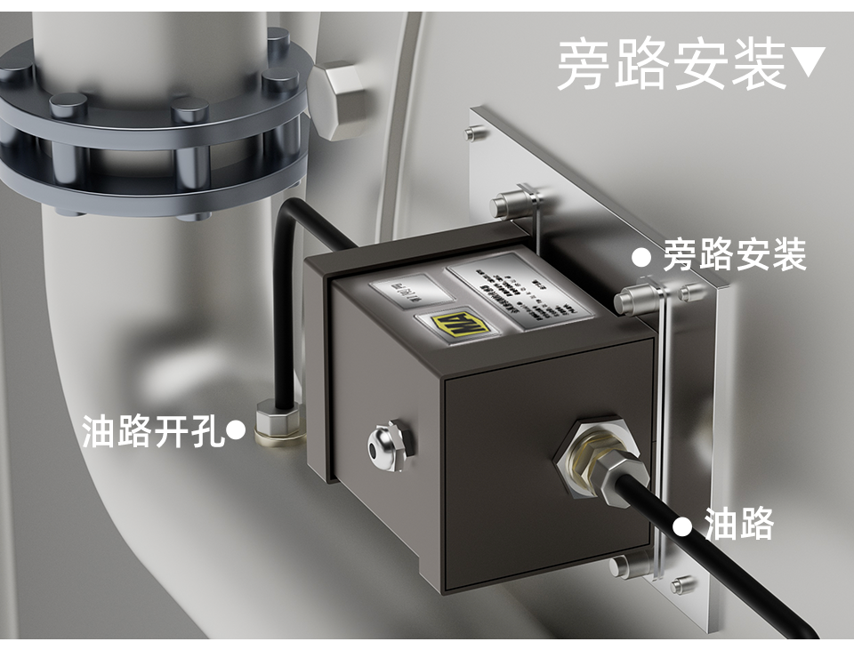 油液金屬顆粒傳感器的安轉示意圖